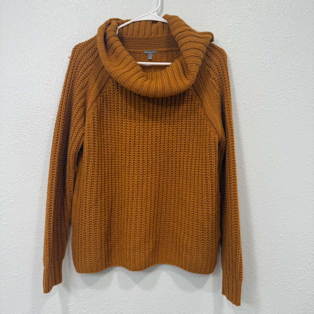 Charlotte Russe Cowl Neck Sweater Mustard Orange Chunky Knit RO-816227CR M